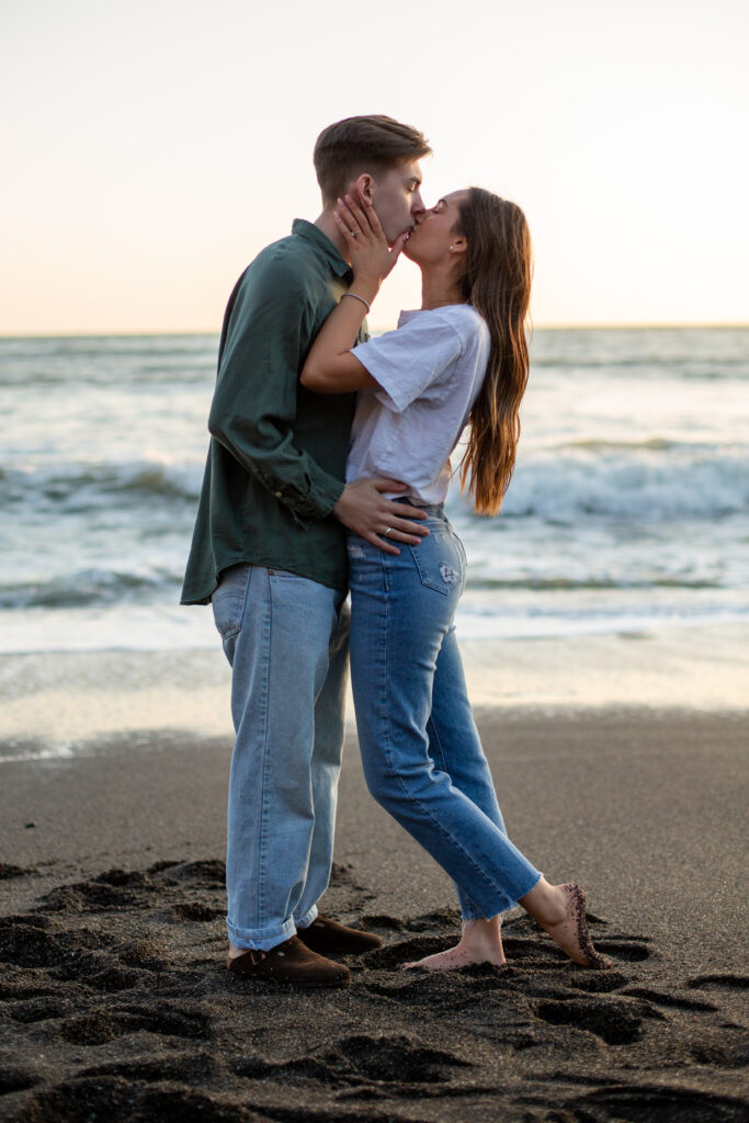 Cozy couples photos engagement session in Muir Beach California.