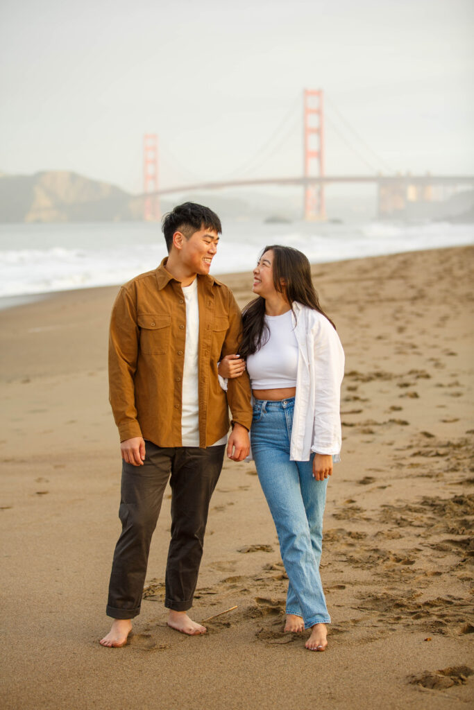 Sweet couple on beach.