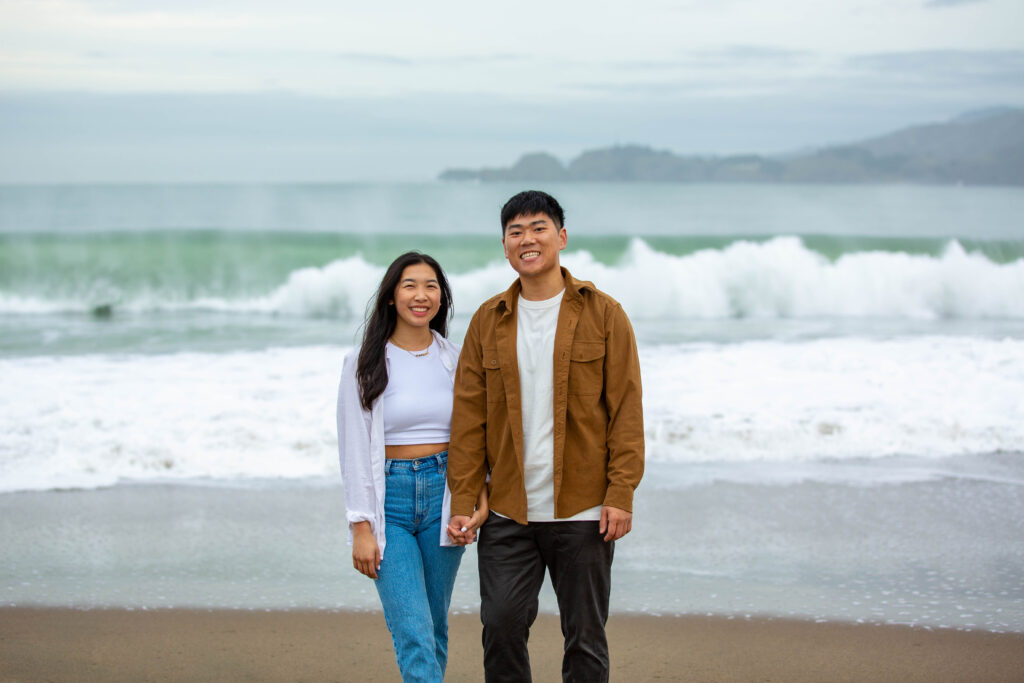 California beach engagement photo session.