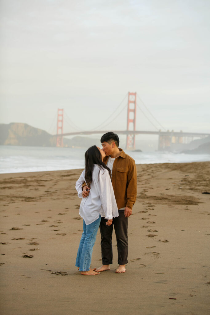 San Francisco engagement photo on Baker Beach.