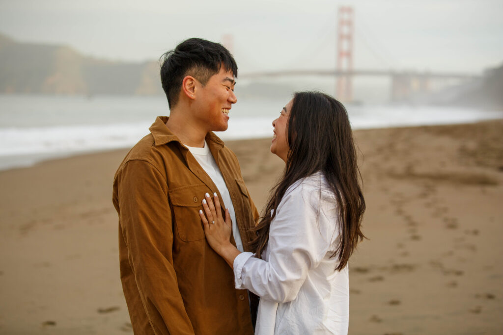 Cozy couple on the beach