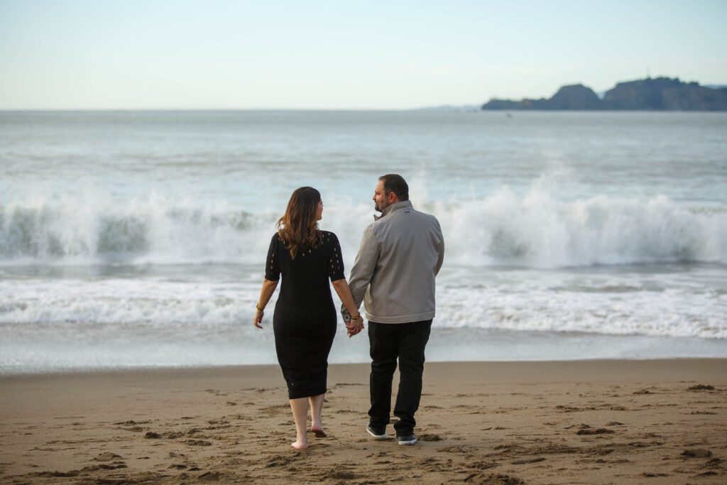 Cute couple on the beach in SF California