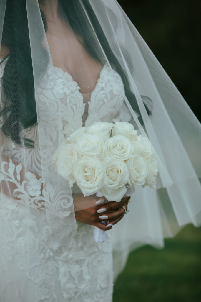 bride with flowers