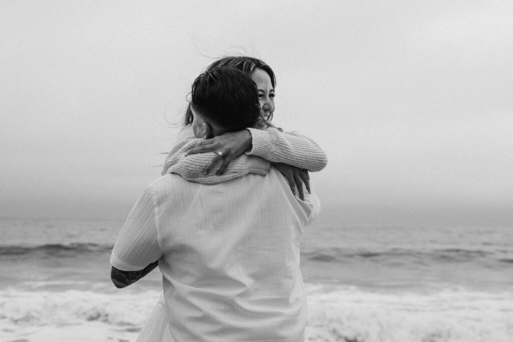 California Beach Engagement Photo