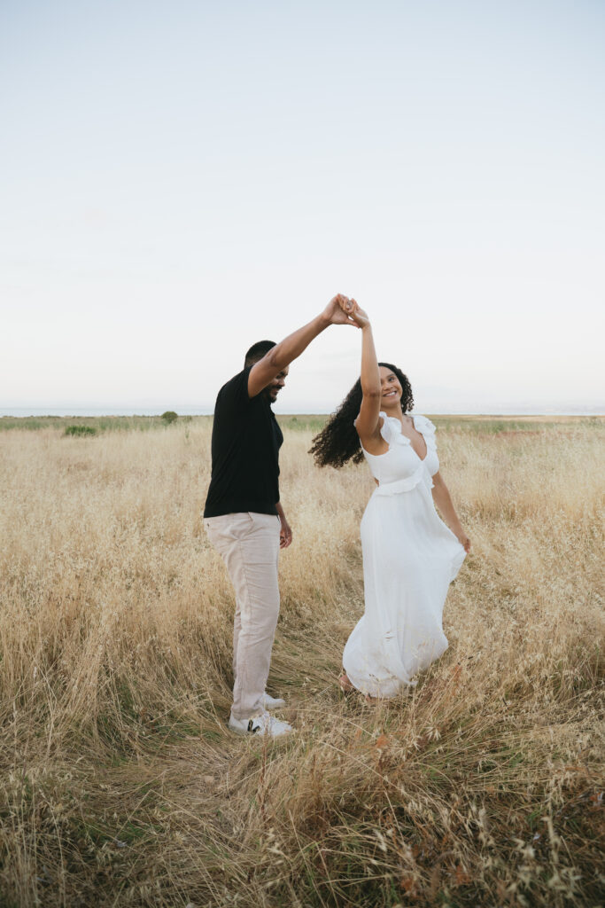 couple twirling