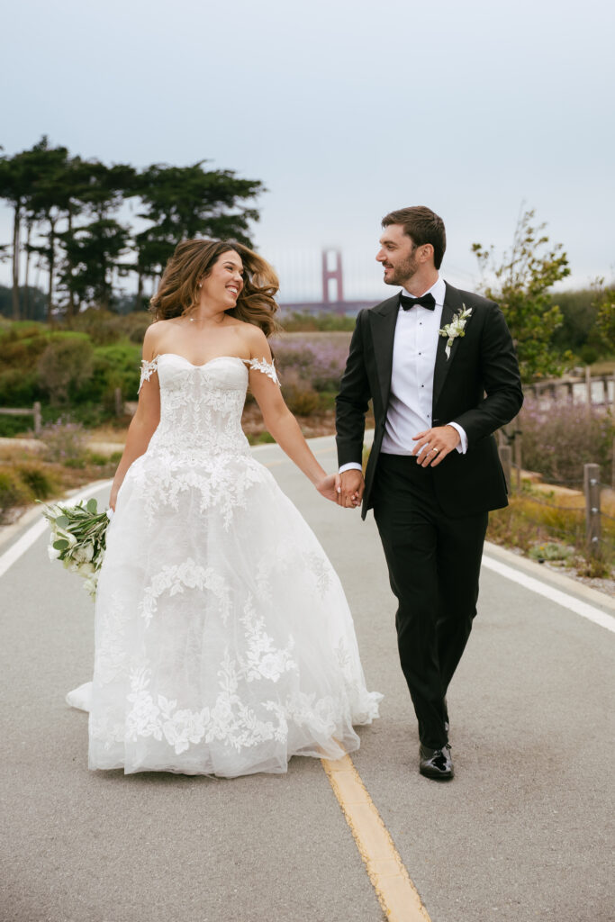 Bride and Groom on their wedding day in San Francisco.