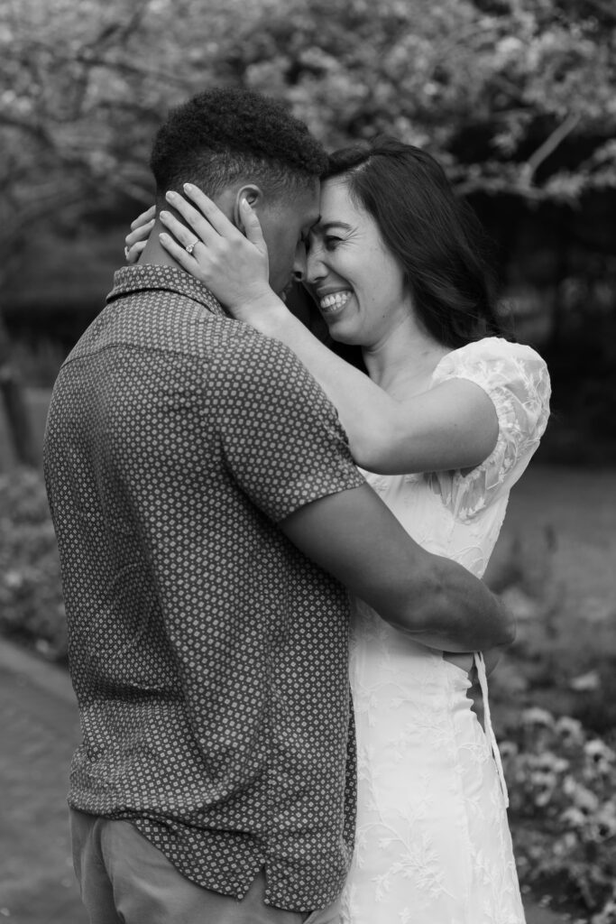 Intimate engagement portrait at Golden Gate Park San Francisco, Bay Area engagement photographer Rose Freedman