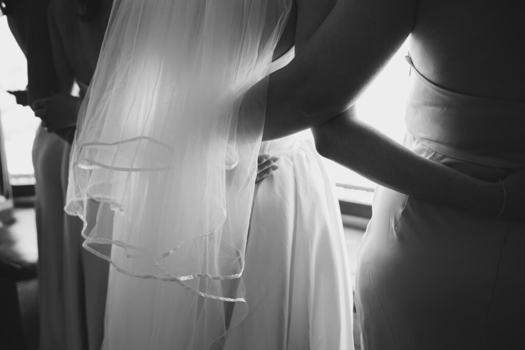 Bride's wedding veil detail in natural light, San Francisco wedding photographer Rose Freedman
