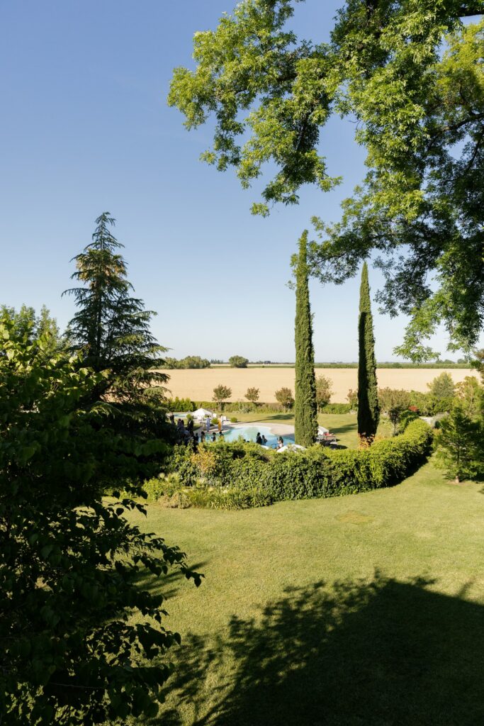 Park Winters estate grounds with Italian cypress trees and golden fields, Park Winters wedding venue photographer Rose Freedman