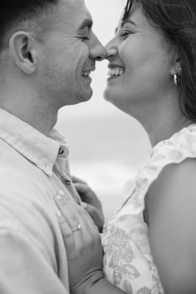 Intimate couple portrait Half Moon Bay beach, Bay Area anniversary photographer Rose Freedman