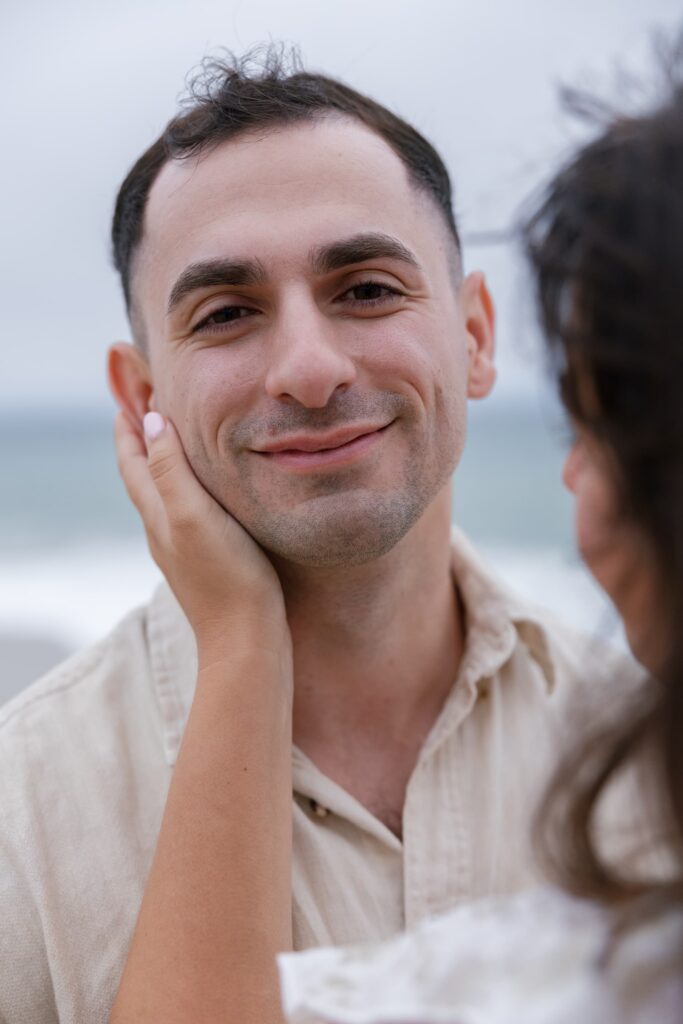 Candid portrait Half Moon Bay anniversary session, Bay Area couples photographer Rose Freedman