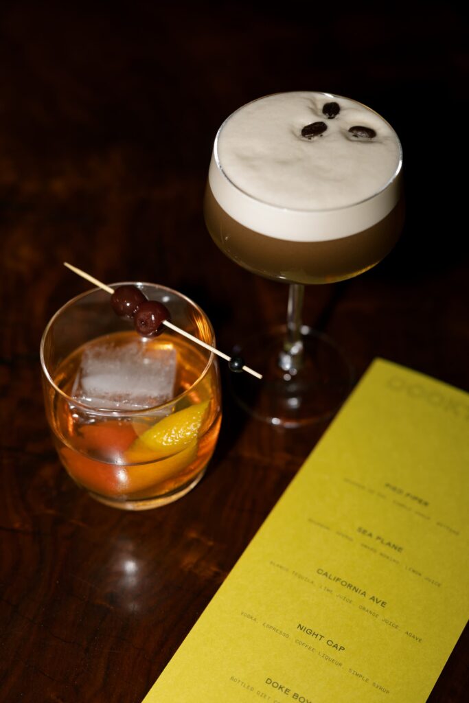 Cocktails at The Corner Bar Mill Valley wedding nightcap, Rose Freedman Photography
